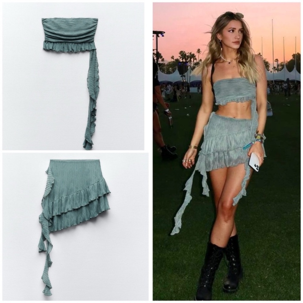 Co-ord Set 🔥 NEW Zara Two Piece Pleated Skirt & Crop sold out